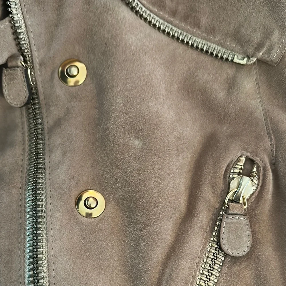Marni Brown Leather Jacket Asymmetrical Moto Style - Picture 11 of 13